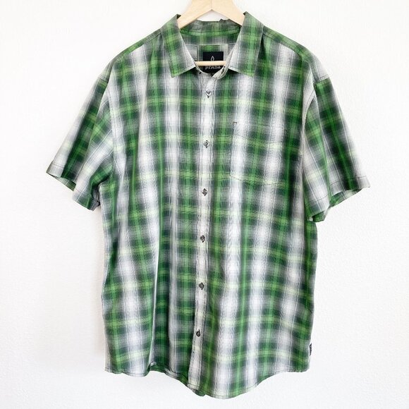 Prana Plaid Short Sleeve Button Down Shirt - Picture 1 of 12